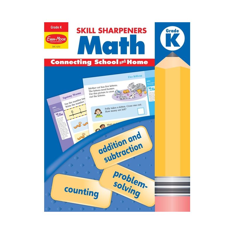 Skill Sharpeners: Math, Kindergarten Workbook - by  Evan-Moor Educational Publishers (Paperback), 1 of 2