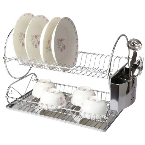 Mega Chef Chrome Plated Two Shelf Dish Rack : Target