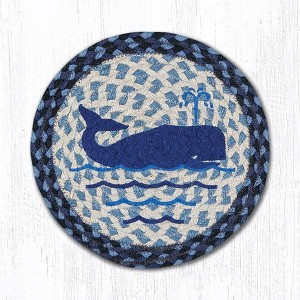 Earth Rugs Whale Decorative Printed Round Trivet 10" Rustic Coastal Accent - 1 of 3