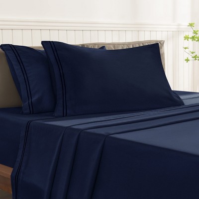 SUBRTEX 4-Piece Silky Soft Tencel Bed Sheet Set – Cooling Sheets with Deep Pockets, Flat Sheet, and Pillowcases