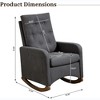 Rocking Chair Nursery in Fabric with High Backrest, Comfy Glider Rocking Chair Accent Chair, Side Pocket and Rubber Wood Legs - 2 of 4
