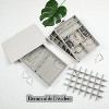 Set of 4 Extra Large Jewelry Trays with Lids, PU Leather Stackable Drawer Organizer for Rings & Necklaces, Grey - 4 of 4