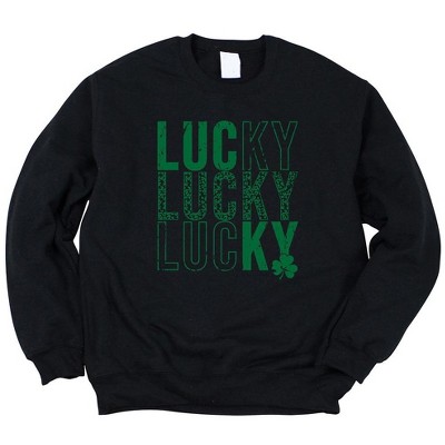 Simply Sage Market Women's Graphic Sweatshirt Lucky Stacked Distressed