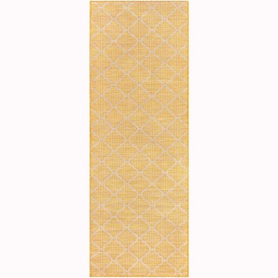 Mark & Day Bussum 2'6"x7'3" Runner Woven Indoor and Outdoor Area Rugs Saffron: Stain-Resistant Trellis Polypropylene