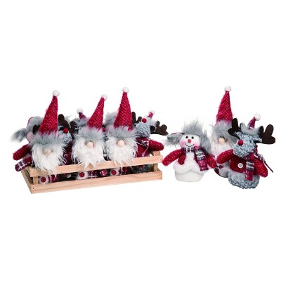 Transpac Polyester 5 in. Multicolor Christmas Plush Ornaments Set of 12 in Crate
