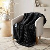 Beautyrest 50"x70" Marselle Oversized Faux Fur Heated Throw Black Texture - 2 of 4
