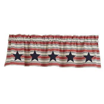 Park Designs Stars And Stripes Patch Lined Valance - 60''L - Red