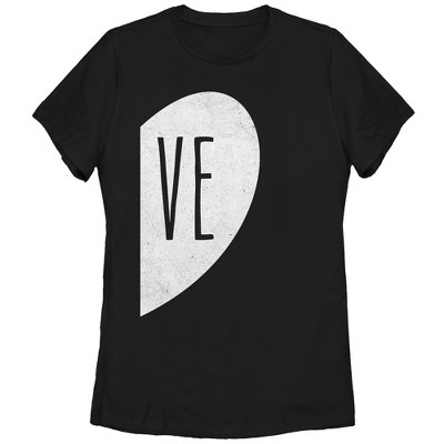 Women's Lost Gods Ve Half Love Heart T-shirt : Target