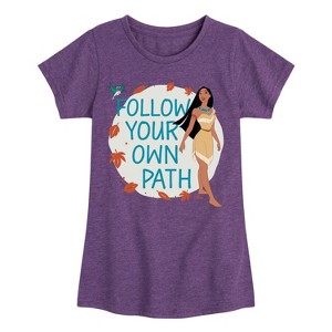 Girls' - Disney Princess - Pocahontas Follow Your Own Path Fitted Short Sleeve Graphic T-Shirt - 1 of 4