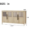 Jojoka Sideboard Buffet Cabinet with 4 Glass Doors, 55" Large Buffet Cabinet with Storage - 2 of 4