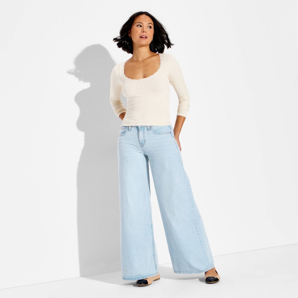 Women's Low-Rise Ultra Wide Leg Jeans - Wild Fable™ Light Blue 20