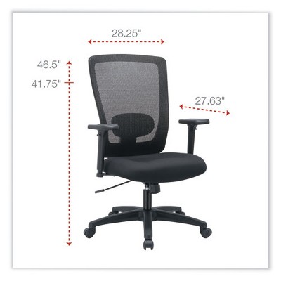 Executive High-Back Black Mesh & Fabric Swivel Chair with Adjustable Arms