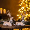Glittered Deer with Holly Wreath (Set of 2) - 2 of 4