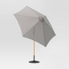 9' Round Outdoor Patio Market Umbrella with Faux Wood Pole - Threshold™ - 3 of 4