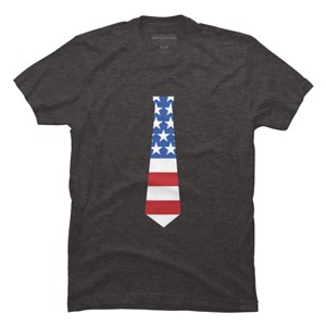 Men's Design By Humans Fourth Of July Simple American Flag Tie By FreshDressedTees T-Shirt - 1 of 2