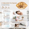 Airsurfer 19" Gold Flush Mount Cage Ceiling Fan with LED Light,Wood-Brown Blades, 7-Blade, Remote Included - 4 of 4