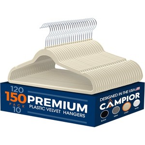 Velvet Hanger,Pack of 150 Colour:Ivory - 1 of 4