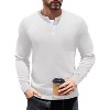 COOFANDY Mens Knit Henley T-Shirts Dress Long Sleeve Sweater Casual Collarless Quarter Button Pullover - 3 of 4