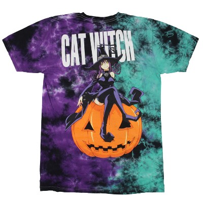 Soul Eater Men's Blair Cat Witch Tie-Dye Graphic Print Adult T-Shirt