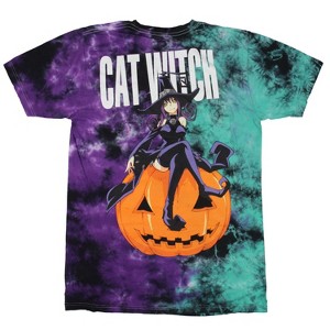 Soul Eater Men's Blair Cat Witch Tie-Dye Graphic Print Adult T-Shirt - 1 of 4
