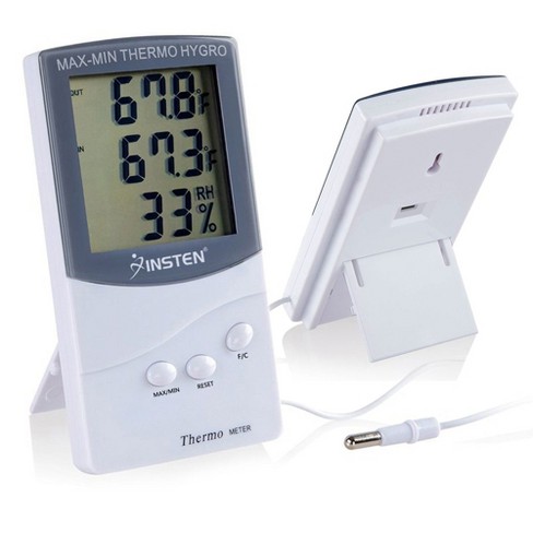 Digital LCD Thermometer Hygrometer Temperature Humidity Meter Gauge Clock 