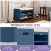 28in Entryway Bench with Shoe Storage End of Bed Bench with Cushioned Seat Blue - 4 of 4