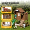 GustoWave Outdoor Wooden Playhouse, Modern Cedar Playhouse for Age 3-10 Years Kids, Garden Games Cottage, Country Style Cedar with Slide - 4 of 4