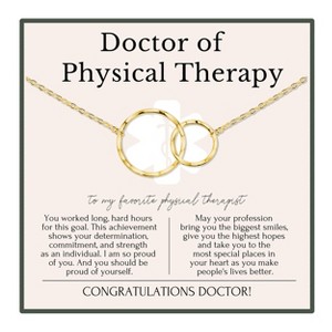 HOPE LOVE SHINE Doctor of Physical Therapy Necklace – 2 Ring Graduation Jewelry in 14k Gold & Silver, DPT Congratulations Gift - 1 of 4