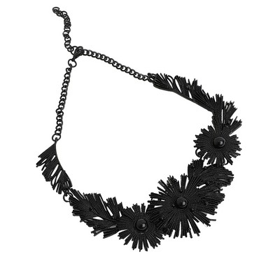 SOHI Women's Onyx Black Party Statement Necklace