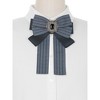 Elerevyo Women Ribbon Brooch Pin Striped Long Tail Bow Ties - 4 of 4
