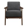Velvet Upholstered Accent Chair with Attached Cushions, Solid Wood Frame and Foam Padding for Living Room - 2 of 4