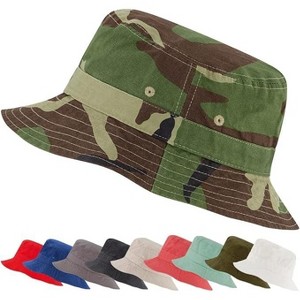 Market & Layne White Bucket Hat for Men, Women, and Teens, Adult Packable Bucket Hats for Beach Sun Summer Travel - 1 of 3