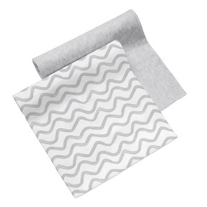 BreathableBaby Swaddle Blanket, Watercolor Wave Gray & Gray Heather, 2 Pack - 1 of 4