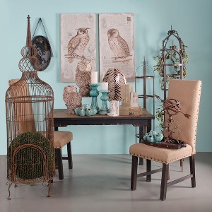 Gulches 39.5" x 20" Set of 2 Lilith Owl Prints - Vintage Distressed Animal Wall Art. - 1 of 4