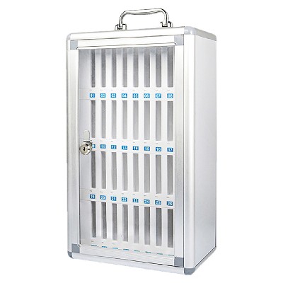 Kore Design Cell Phone Storage Wall Mount Aluminum Lock Box, 36-Slot