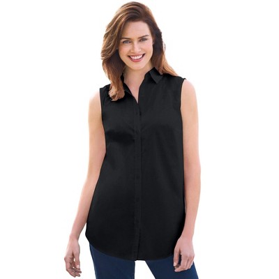 Woman Within Plus Size Perfect Sleeveless Shirt