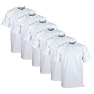 6 Pack Pro Club Men's Heavyweight Short Sleeve Tee T-Shirt - 1 of 2