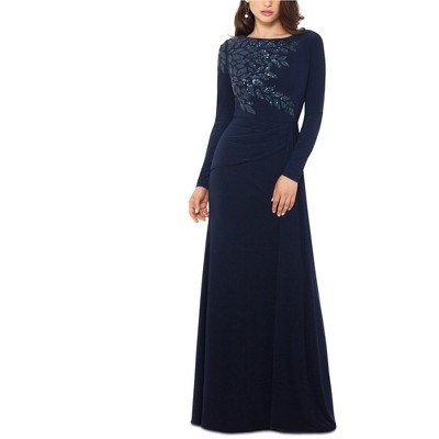 XSCAPE Womens Ruched Gown Dress