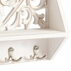 22" Decorative Vertical Carved Wall Hanging Wall Sculpture White - Brewster - 3 of 4