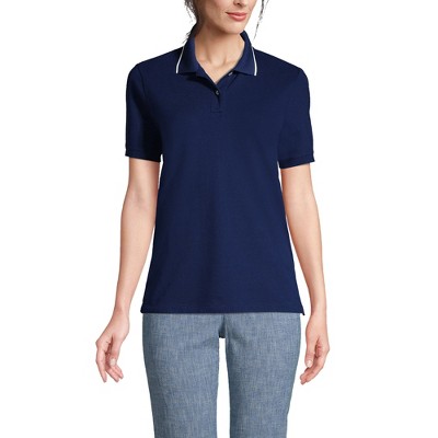 Lands' End Women's Mesh Cotton Short Sleeve Polo Shirt