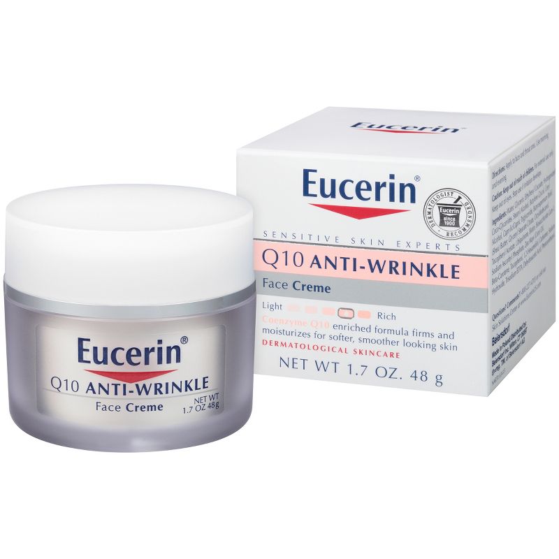Eucerin Q10 Anti-Wrinkle Sensitive Skin Unscented Face Cream - 1.7oz, 1 of 15