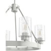 6-Light Hartland Chandelier Brushed Nickel - Hunter Fan: Seeded Glass, UL Listed, Adjustable Height - 3 of 4