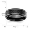 Black Bow Jewelry 8mm Black Zirconium & Black Carbon Fiber Beveled Standard Fit Band - 4 of 4