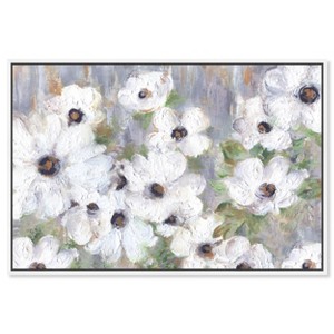 Art Remedy Texture and Flowers Colorful buterfly and flowers wall art Framed - 1 of 4