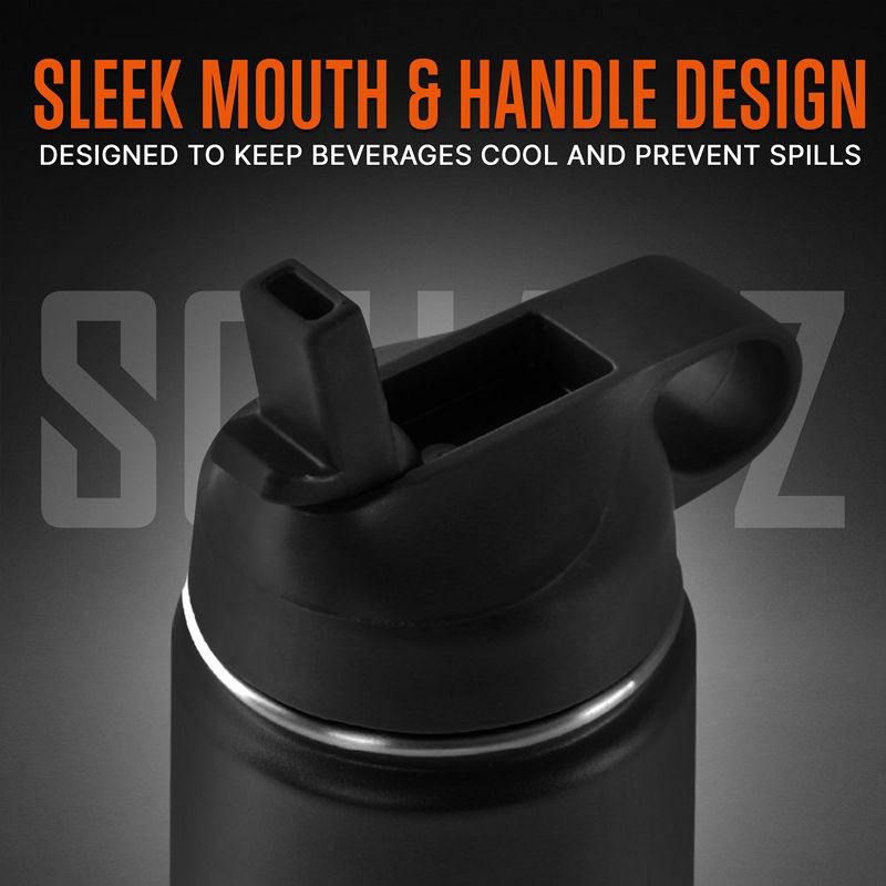 SQUATZ 24 Oz Neptune Series Steel Water Bottle, Stainless Double Wall Vacuum Insulated Flask with Handle Strap, 4 of 8