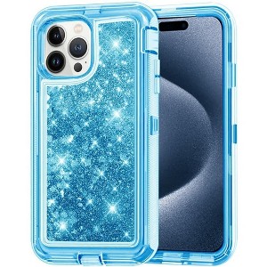 Entronix Case Compatible with iPhone 15 Pro Max - Liquid Glitter Triple-Layer Heavy Duty Protection - 1 of 4