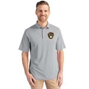 Milwaukee Brewers Cutter & Buck Virtue Eco Pique Recycled Mens Polo - 1 of 1