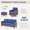 Buenhomino Patio Conversation Set 5-Pieces Wicker Outdoor Furniture Conversation Set with 3-Seat Sofa, 2 Swivel Rocker Chairs, 2 Ottomans - 3 of 4