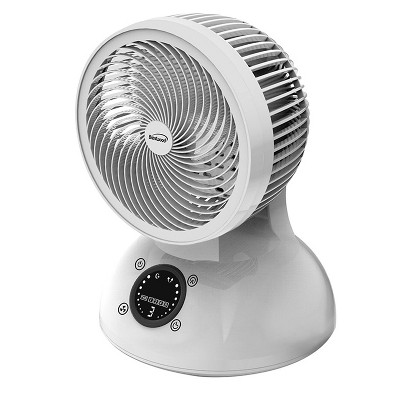 Brentwood F-650RW 6 Inch 3 Speed Remote Control Oscillating Air Circulator Desktop Fan with Timer, Auto Shut Off, and Temperature Control, White