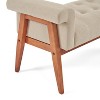 VYNXARIA Elegant Beige Linen Tufted Ottoman: A Classic Comfort Statement£¬Ottoman Bench for Living Room & Bedroom - 4 of 4